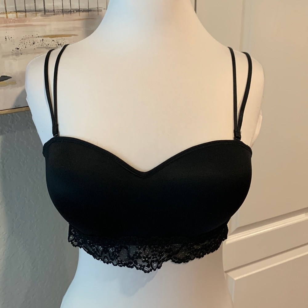 Flirtatude Black Lace Bandeau • Sz L • NEW